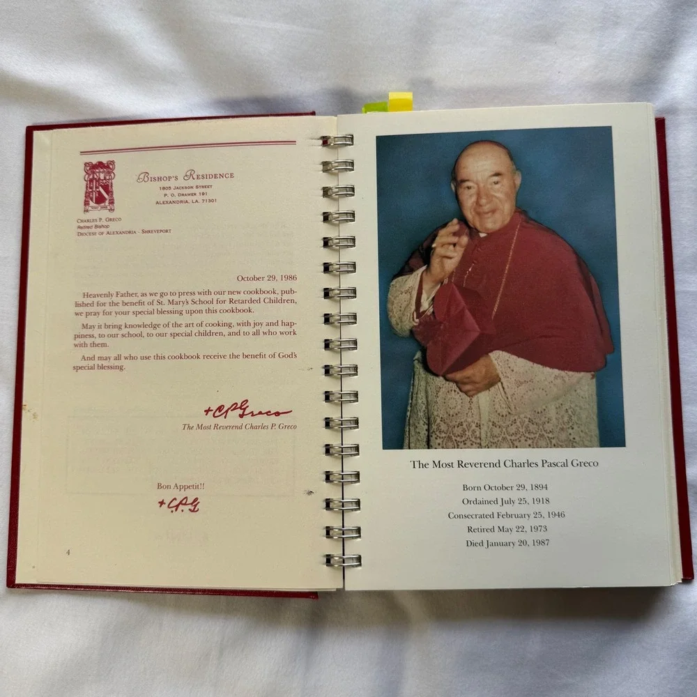 The Bishop's Bounty Cookbook First Edition St Marys Alexandria Louisiana 1999